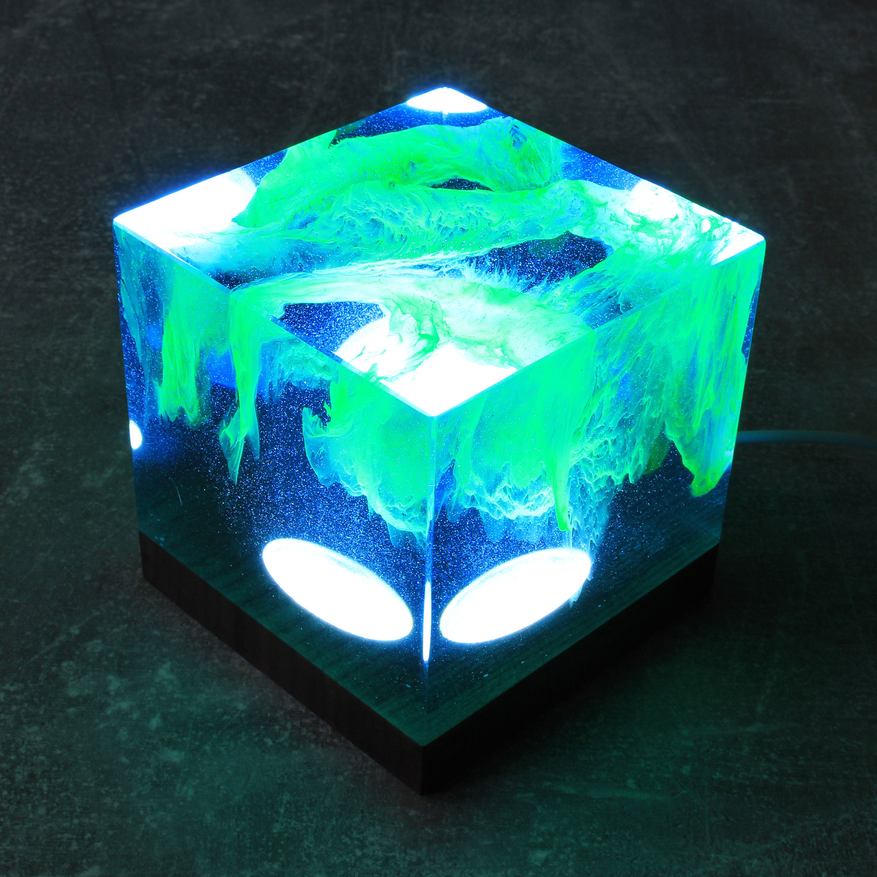 Aurora Decor Resin and Wood Decor Ambient Night Light Resin Etsy UK