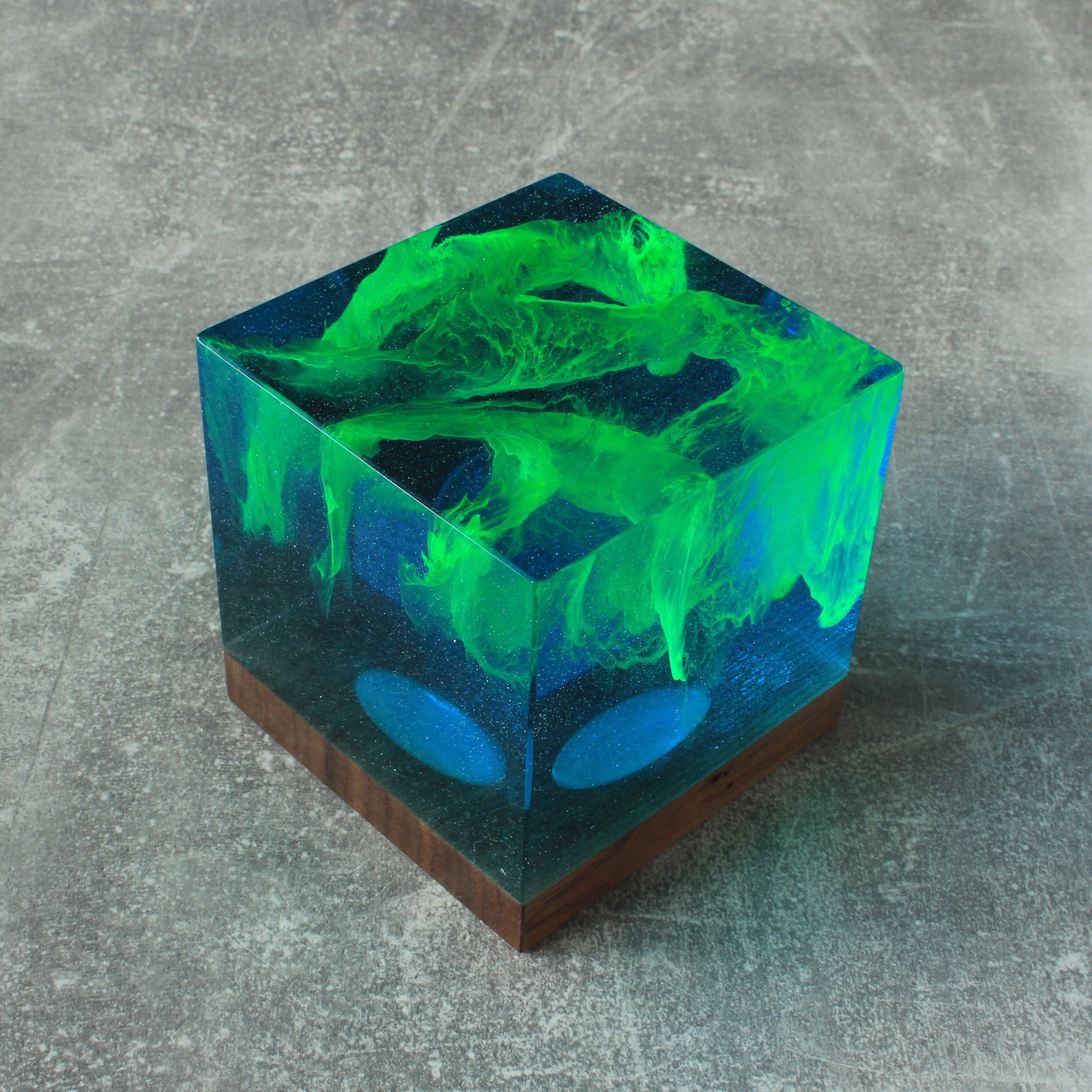 Aurora Decor Resin and Wood Decor Ambient Night Light Resin Etsy