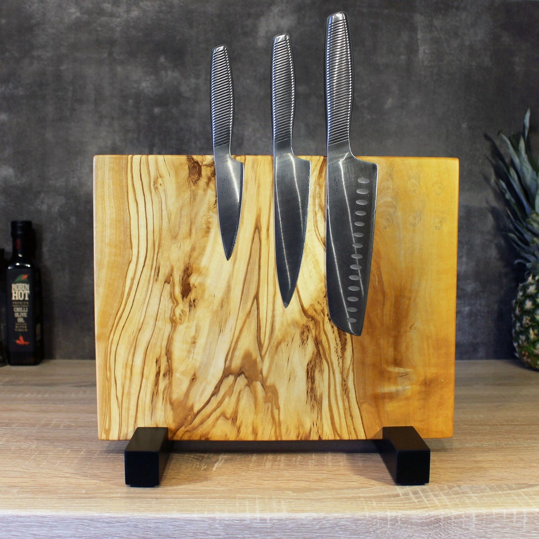 Standing Knife Block, Countertop Wooden Knife Holder, Epoxy