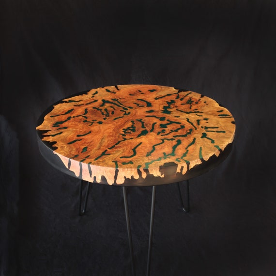 22 Inch Round Burl Wood Coffee Table Modern Live Edge Side - Etsy