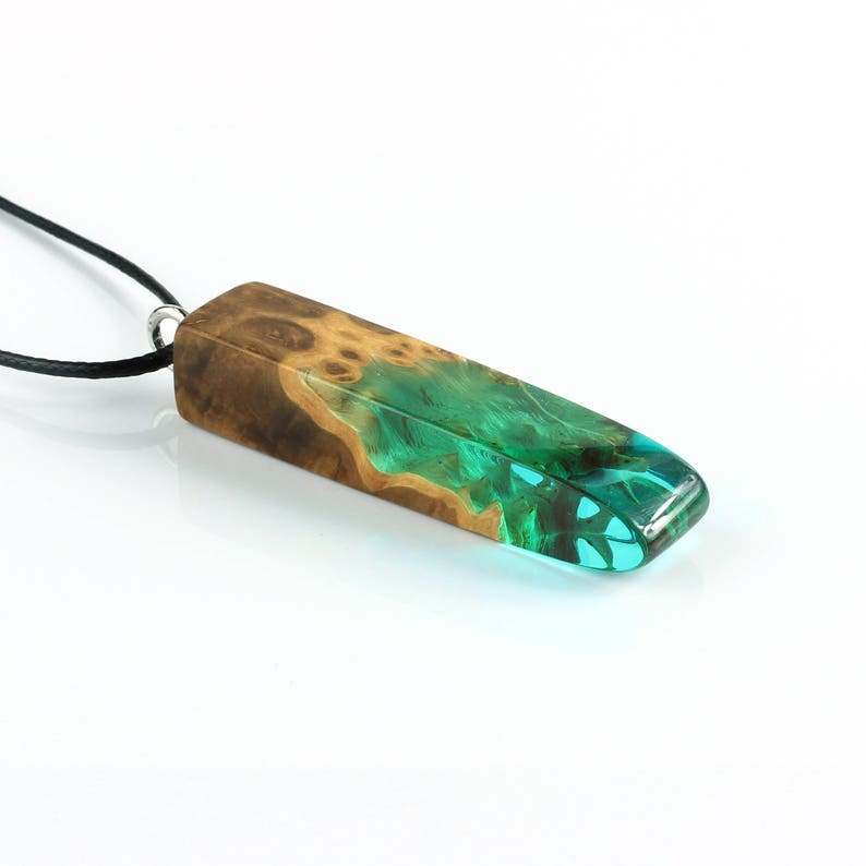 Turquoise Necklace Mens Wooden Jewelry Mens Necklace Wooden Etsy