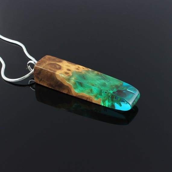 Turquoise Necklace Mens Wooden Jewelry Image 0