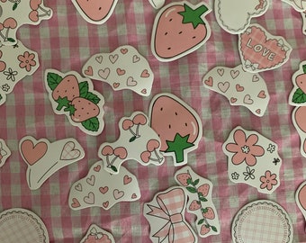 Kawaii box of stickers pink