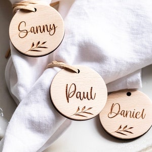Etiqueta de nombre personalizada, etiqueta de regalo de madera con nombre, regalo de invitado de etiqueta de madera