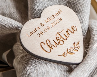 Wedding gift place card name plate wooden magnet with name