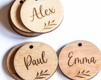 Name tag made of wood personalized gift tag wedding decoration guest gift