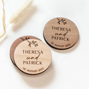 Aimant Save-the-Date en bois, décoration de mariage cadeau invité personnalisé