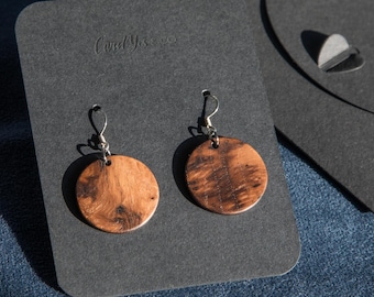 Wooden earrings, lightweight earrings, small Christmas gift
