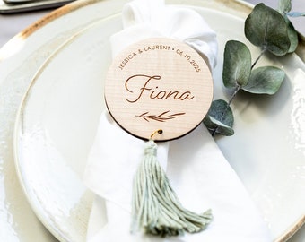 Tarjetas de lugar, placa con nombre de boda, imán de madera, decoración de mesa, regalo personalizado para invitados