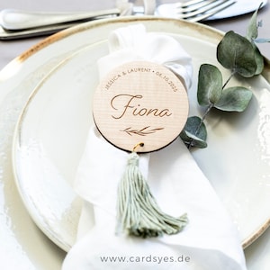 Marque-places plaque nominative de mariage aimant en bois décoration de table cadeau invité personnalisé