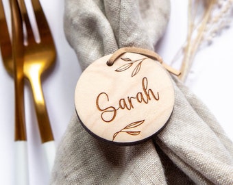 Personalized wooden nameplate, place card, gift tag or guest gift