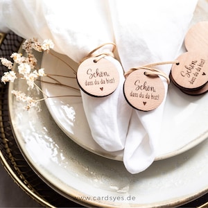 20x Gastgeschenk Tüten "Schön Dass Du Da Bist" - Stoffbeutel Mit Kordel