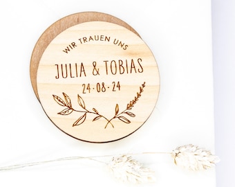 Personalized Wooden Wedding Fridge Magnets, Wedding Favors, Save the Date Magnets