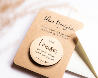 Godmother request card with magnet, godmother gift, godfather idea, pregnancy announcement