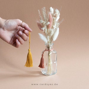 Dried flower bouquet with small vase, dried flower set wedding decoration, small gift image 8