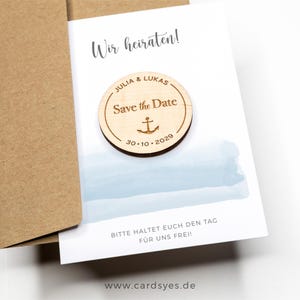 Save the Date Karte mit Magnet Hochzeit Einladung Maritim