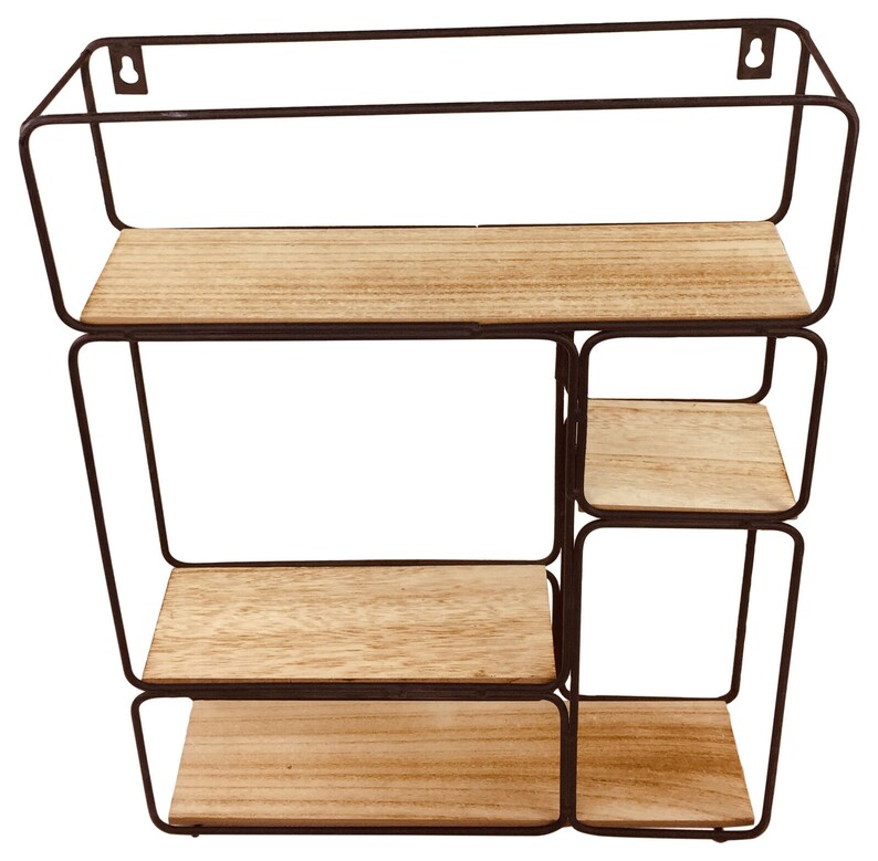 Retro Industrial Style Wall Shelf Shelving Unit Metal Wood Etsy UK