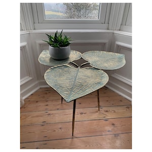 Metal Palm Leaf Table Design Tripod Side Table ON TREND