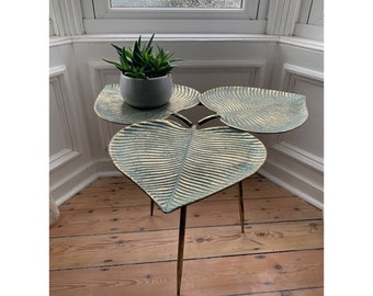 Metal Palm Leaf Table Design Tripod Side Table ON TREND