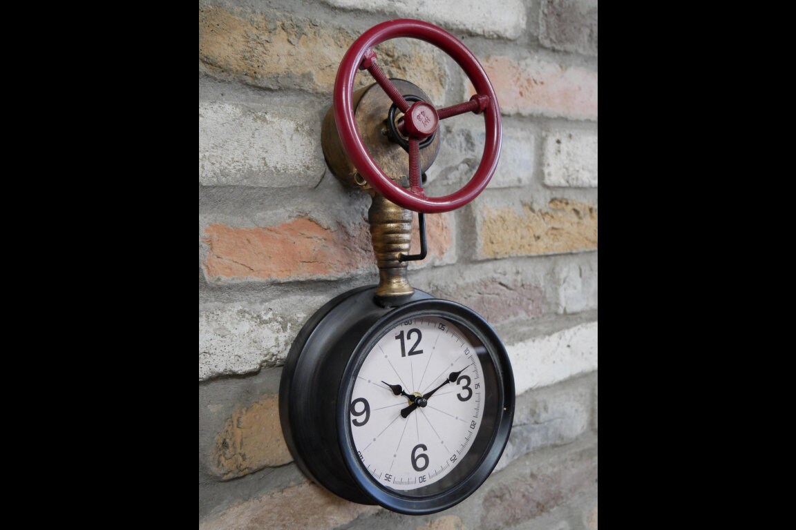 Vintage Industrial Style Pipe Clock Wall Steampunk Clock Etsy UK