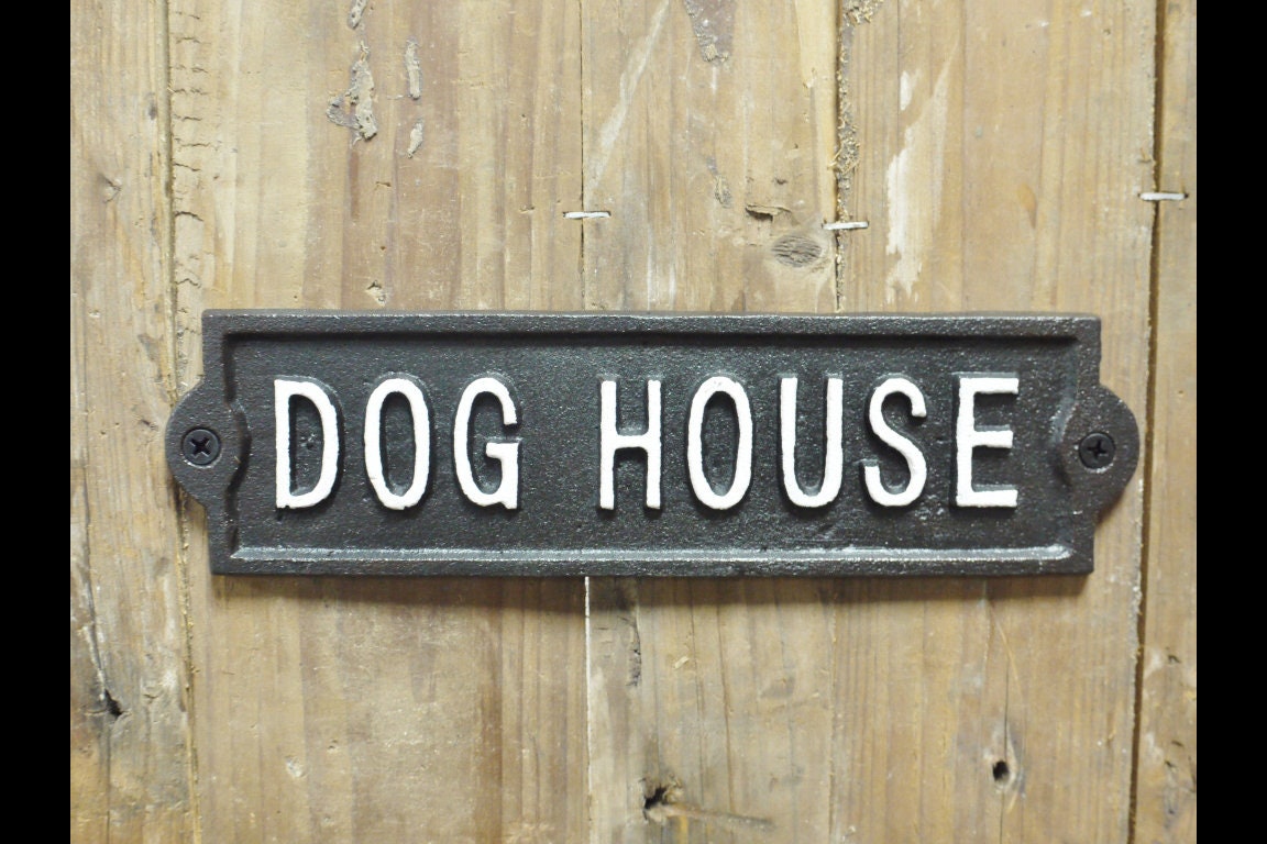 Cast Iron DOG HOUSE Sign Black and White Metal Vintage Retro Etsy UK