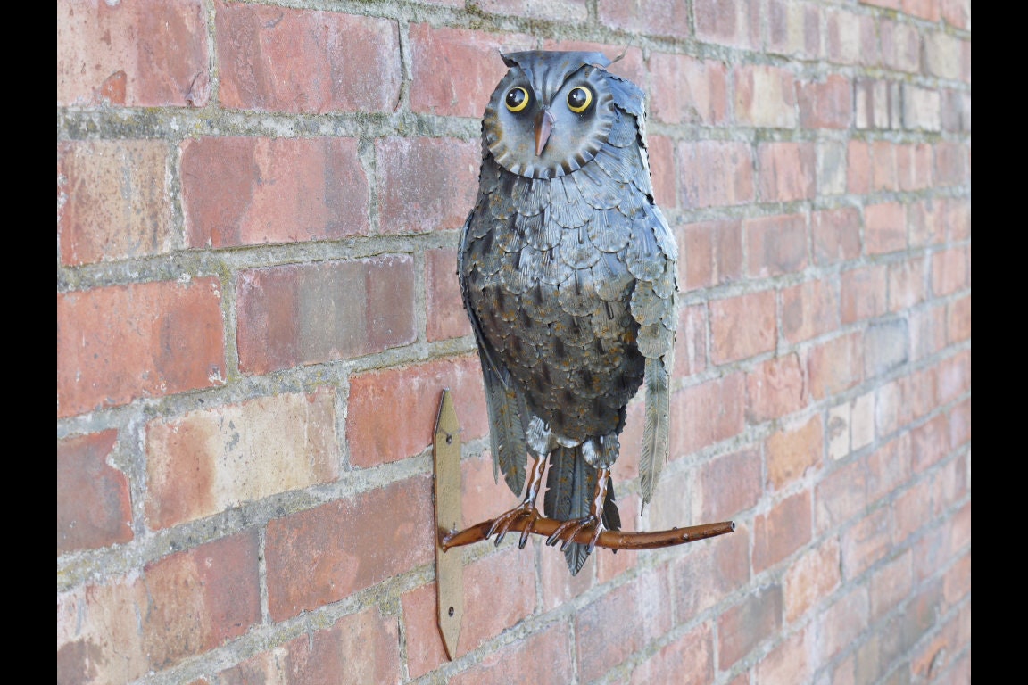 Metal Wall Owl Sculpture Metal Sculpture Indoor or Outdoor