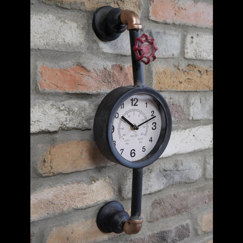 Vintage Industrial Style Pipework Wall Clock Etsy UK
