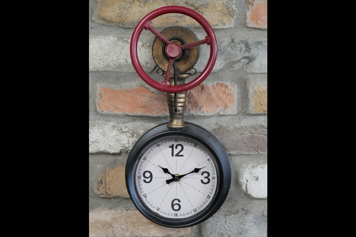 Vintage Industrial Style Pipe Clock Wall Steampunk Clock Etsy UK