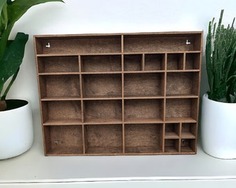 Shadow Box Wooden Display Shelf - Wall Cubby Shelf - Multiple Compartment Sizes -  #1 - Trinket Shelf - Curio Cabinet