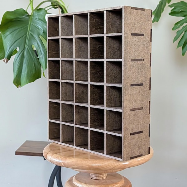 30 Compartment Wooden Display Shelf - 2x2 - Trinket Shelf - Curio Cabinet - Cubic