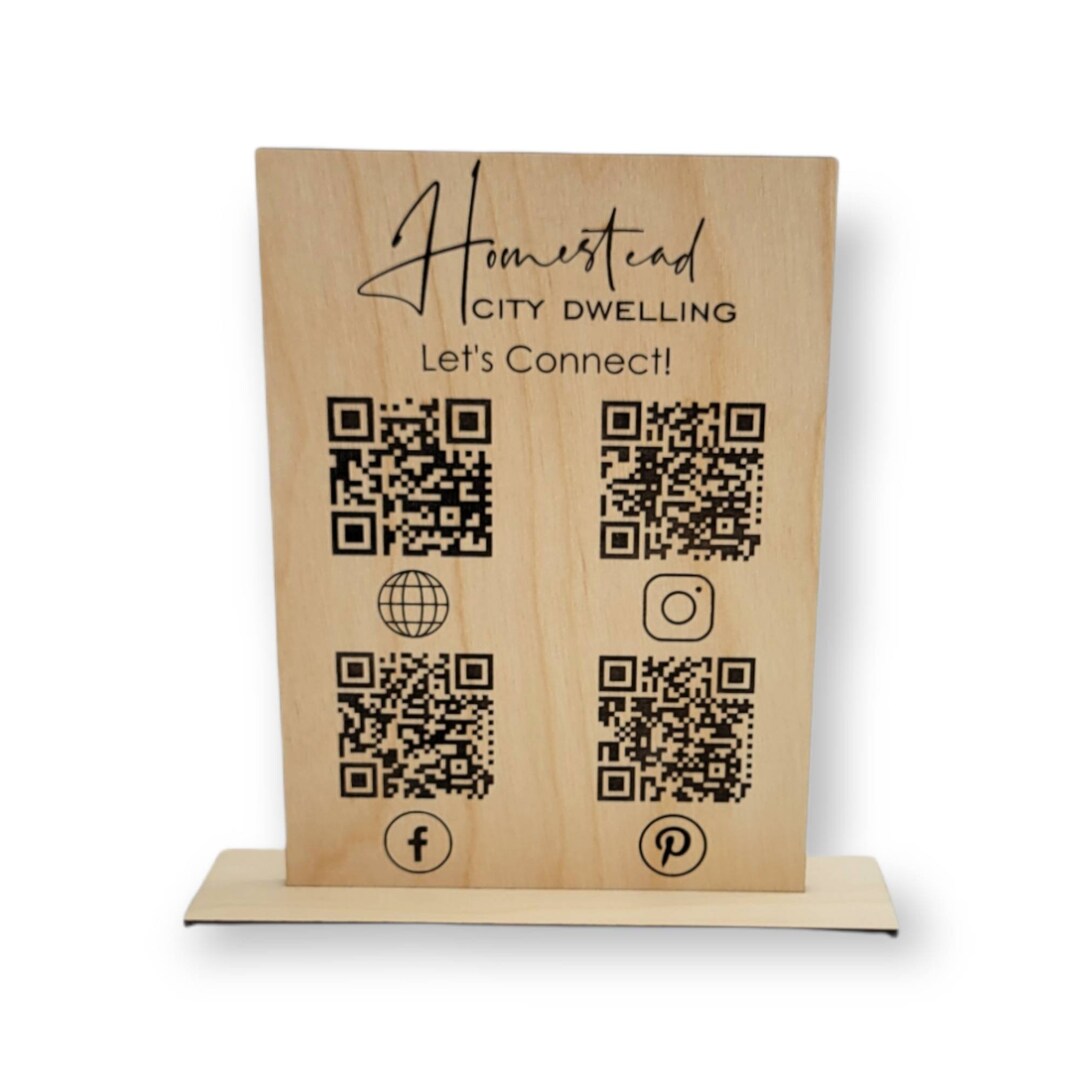 Custom Multi QR Code Stand QR Code Checkout Sign Scan Here Etsy