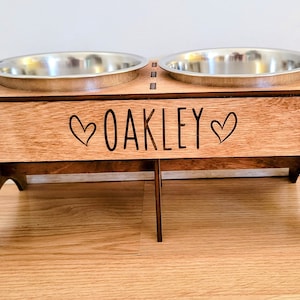 Dog Food and Water Bowl Stand - Pet Accessories - Custom Pet Gift  - Pet Name Dog Name Food Stand - Pet Organization