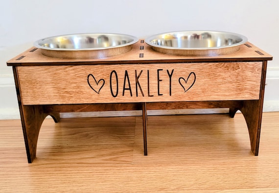 Dog Food and Water Bowl Stand Pet Accessories Custom Pet Gift Pet Name Dog  Name Food Stand Pet Organization -  Denmark