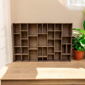Shadow Box Wooden Display Shelf - Wall Cubby Shelf - Multiple Compartment Sizes - #39 - Trinket Shelf - Curio Cabinet