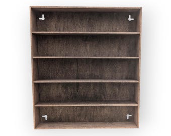 5 Compartment Wooden Display Shelf - 14.5x3 - Trinket Shelf - Curio Cabinet - Medium