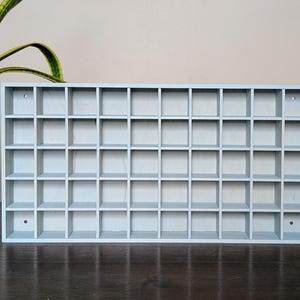 50 Compartment Wooden Display Shelf - 1.5x1.5 - Trinket Shelf - Curio Cabinet
