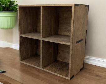 4 Compartment Wooden Display Shelf - 4x4 - Trinket Shelf - Curio Cabinet