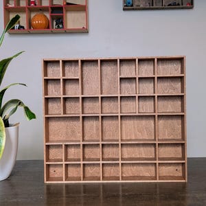 Shadow Box Wooden Display Shelf - Wall Cubby Shelf - Multiple Compartment Sizes - #6 - Trinket Shelf - Curio Cabinet - Medium image 1