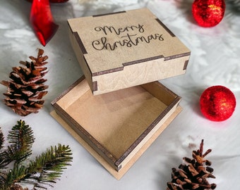 Custom Personalized Wooden Box - Ornament Box - Christmas Gift Box - Engraved Gift Box - Custom Stash Box - Presentation Box - Treasure Box
