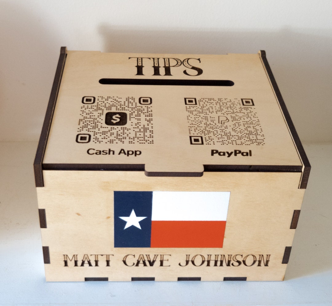 QR Code Tip Box With Painted Logo or Name Busking Box Etsy