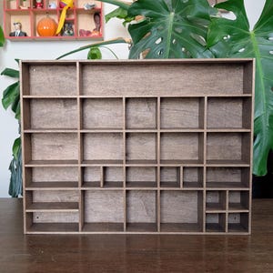 Shadow Box Wooden Display Shelf - Wall Cubby Shelf - Multiple Compartment Sizes - #7a - Trinket Shelf - Curio Cabinet