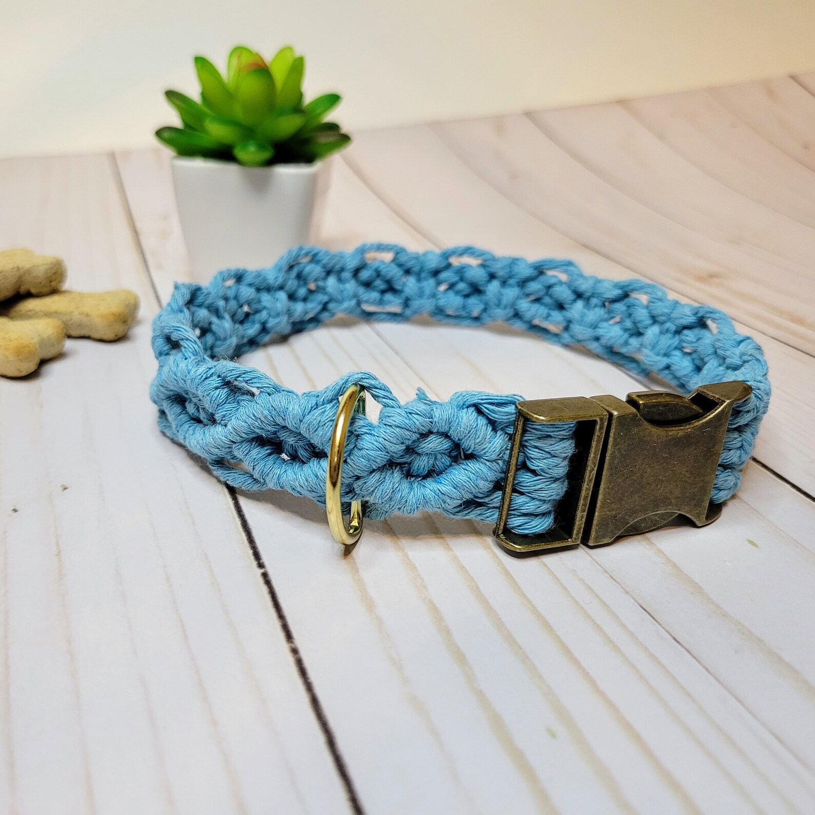Hand Knotted Macrame Dog Collar Natural Dog Collar Plastic Etsy