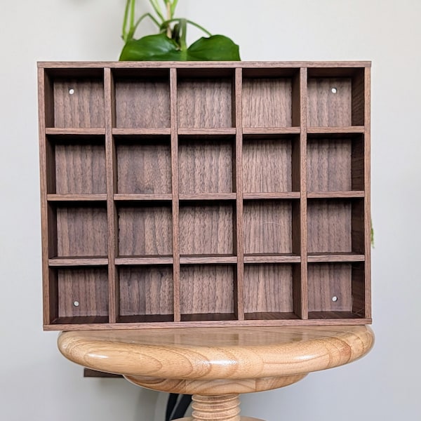 20 Compartment Wooden Display Shelf - 2x2 - Trinket Shelf - Curio Cabinet - Cubic