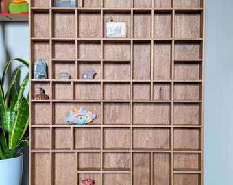 Shadow Box Wooden Display Shelf - Wall Cubby Shelf - Multiple Compartment Sizes - #12 - Trinket Shelf - Curio Cabinet