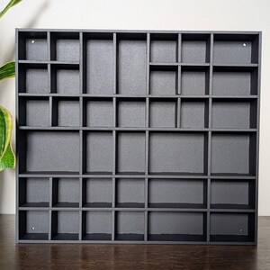 Présentoir en bois Shadow Box - étagère murale - plusieurs tailles de compartiment - n° 6 - étagère à bibelots - armoire à bibelots - moyenne