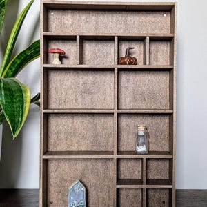Shadow Box Wooden Display Shelf - Wall Cubby Shelf - Multiple Compartment Sizes - #4 - Trinket Shelf - Curio Cabinet