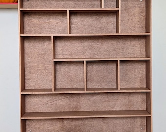 Shadow Box Wooden Display Shelf - Wall Cubby Shelf - Multiple Compartment Sizes - #75b - Trinket Shelf - Curio Cabinet
