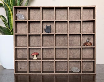 30 Compartment Wooden Display Shelf - 2x2 - Trinket Shelf - Curio Cabinet