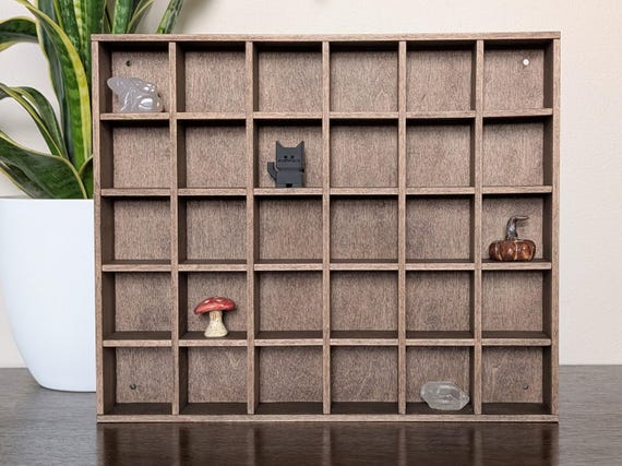 30 Compartment Wooden Display Shelf - 2x2 - Trinket Shelf - Curio