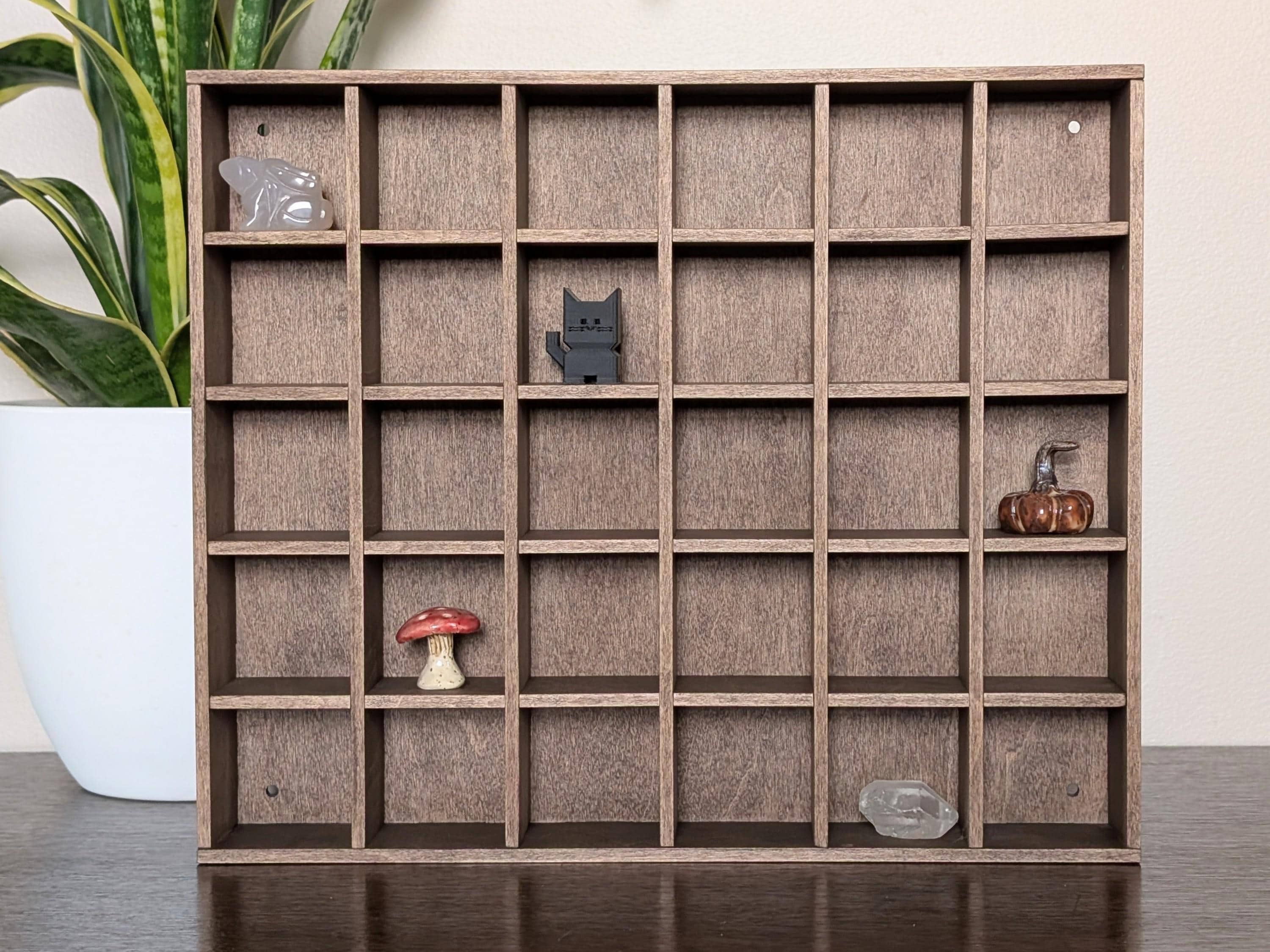 30 Compartment Wooden Display Shelf - 2x2 - Trinket Shelf - Curio